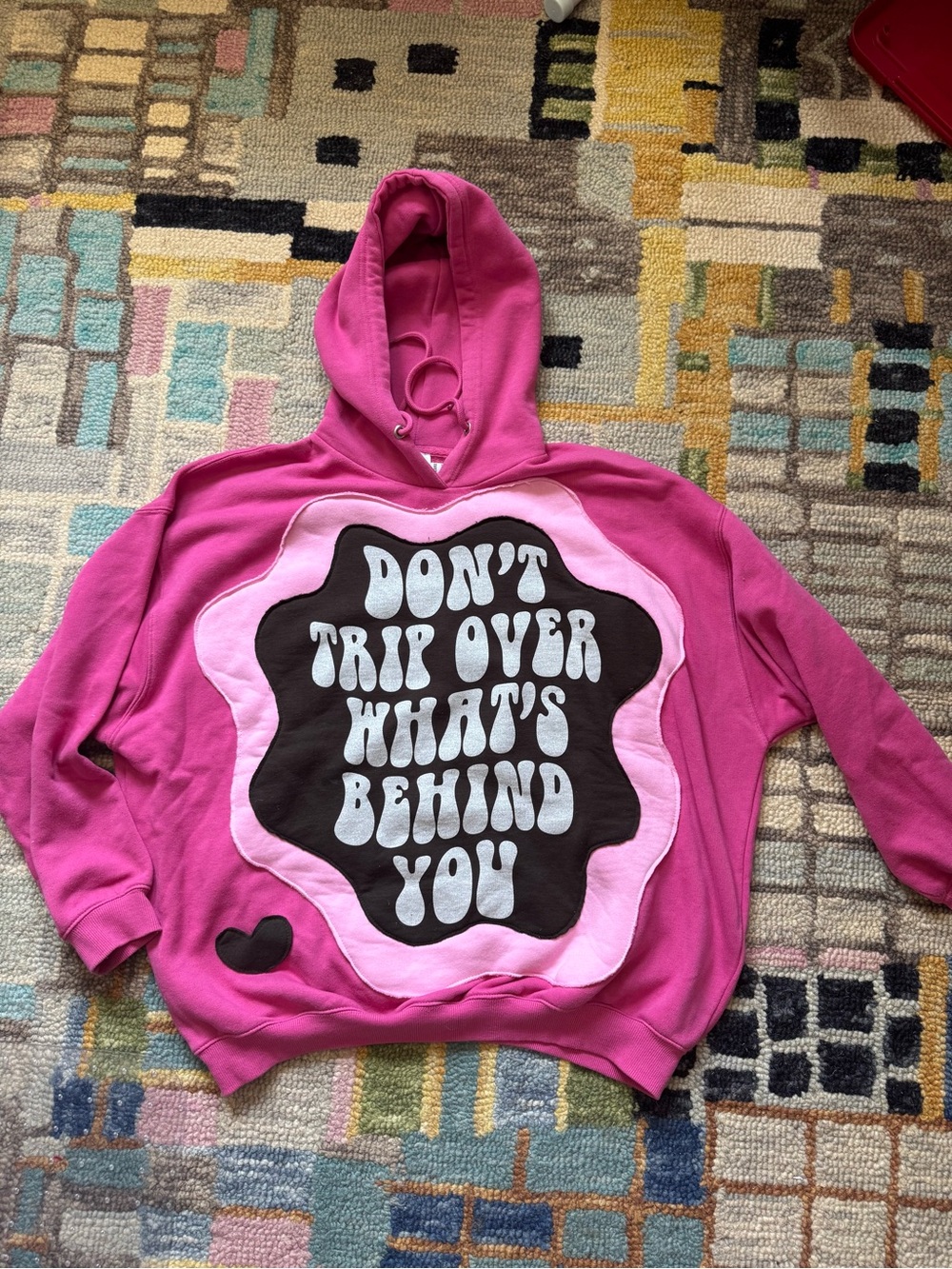 Upcycle X Mariah Pink Oversized Upcycled Hoodie L One of a Kind